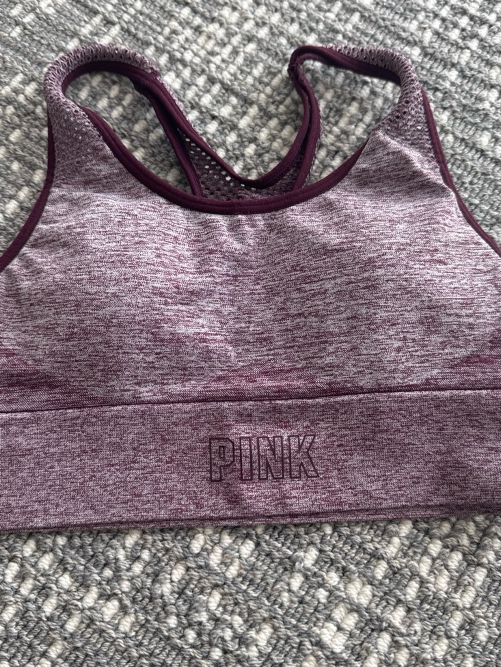 PINK Victoria's Secret Maroon Heathered Sports Bra
